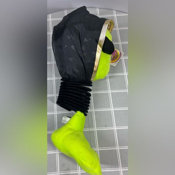 Vtg 90s Nanco Slinky Pets Neon Green Alien Big Head Large 17” - 27” Long Plush - Picture 6 of 16